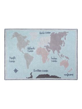 Lorena Canals Vintage Map Washable Recycled Cotton Blend Rug